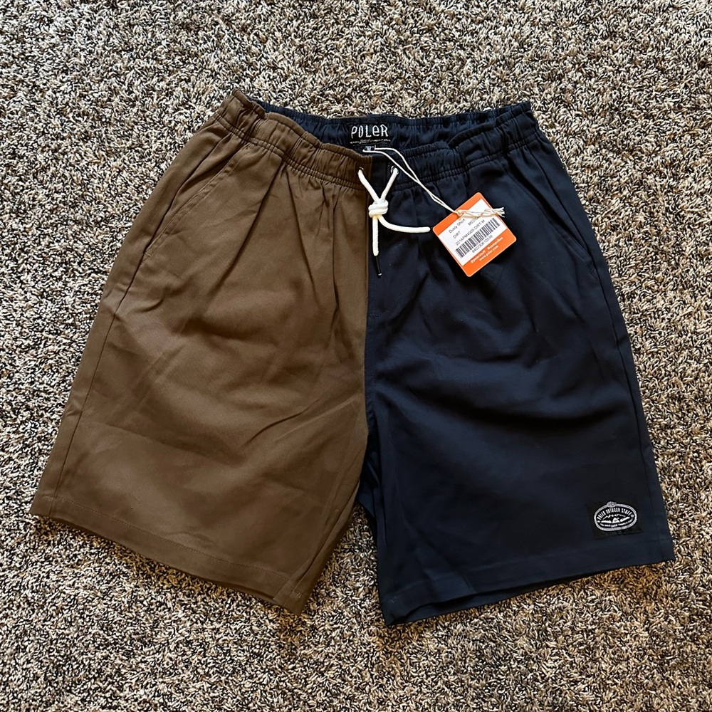 Poler Dusty Short - Navy/Brown, Size M